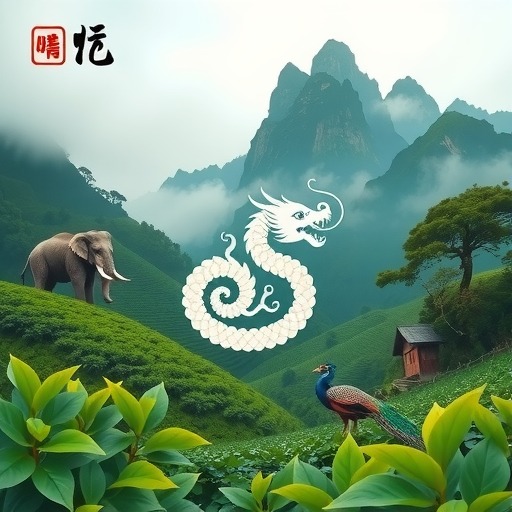 天地人茶厂 一头大象孔雀龙珠普洱生茶